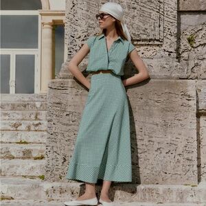 Pearl by Lela Rose Oversized Poplin Cotton Striped Button Down Blouse Size XS